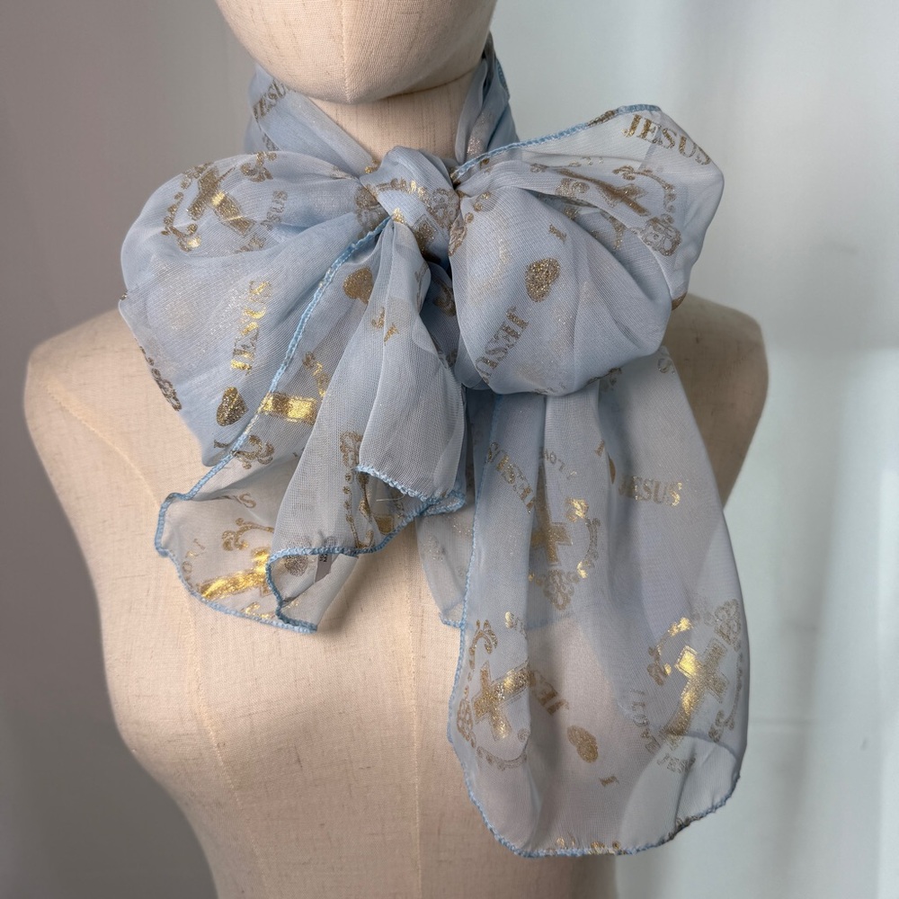 VINTAGE I Love JESUS chiffon SCARF